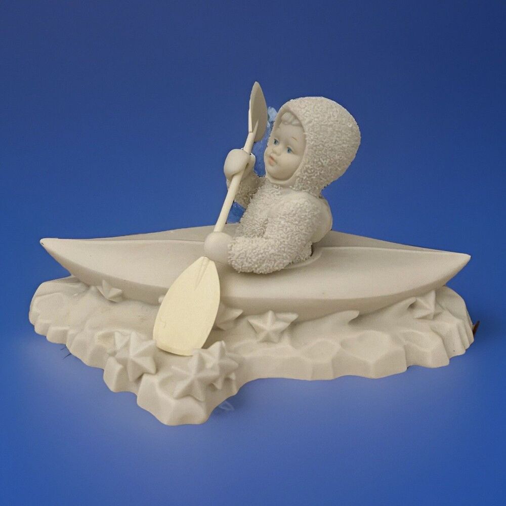 Retired Dept 56 Snowbabies "Crossing Starry Skies" Kayak Canoe #68349 w/box - Picture 2 of 10